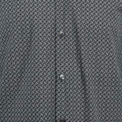 Salvatore Ferragamo Blue Printed Cotton Button Front Shirt L