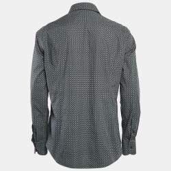 Salvatore Ferragamo Blue Printed Cotton Button Front Shirt L