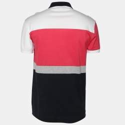 Salvatore Ferragamo Multicolor Colorblock Pattern Jersey Polo T-Shirt M