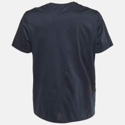 Salvatore Ferragamo Midnight Blue Gancini Logo Cotton Crew Neck T-Shirt L