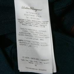 Pre Owned Salvatore Ferragamo Navy Blue Cotton Pique Polo T-Shirt M