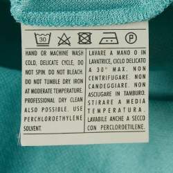 Pre Owned Salvatore Ferragamo Turquoise Cotton Zip -Up Polo T-Shirt XL