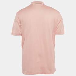 Pre Owned Salvatore Ferragamo Pink Cotton Zip Detail Polo T-shirt XL