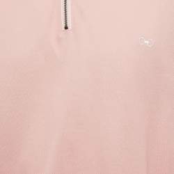 Pre Owned Salvatore Ferragamo Pink Cotton Zip Detail Polo T-shirt XL