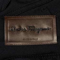 Pre Owned Salvatore Ferragamo Black Wool Blend Straight Fit Jeans XXXL