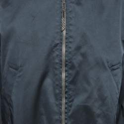 Pre Owned Salvatore Ferragamo Blue Synthetic Zip-Up Jacket XXXL