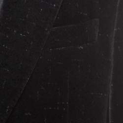 Salvatore Ferragamo Charcoal Grey Printed Velvet Blazer XL