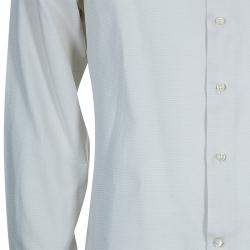 Pre Owned Salvatore Ferragamo Men's Beige Striped Shirt L