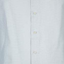 Pre Owned Salvatore Ferragamo Men's Beige Striped Shirt L