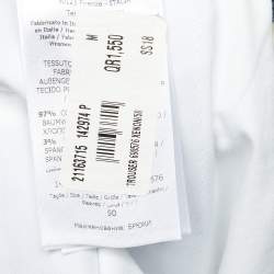 Pre Owned Salvatore Ferragamo Blue Striped Cotton Straight Leg Pants L