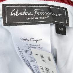 Pre Owned Salvatore Ferragamo Blue Striped Cotton Straight Leg Pants L