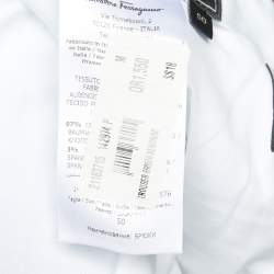 Pre Owned Salvatore Ferragamo Blue Striped Cotton Straight Leg Pants L