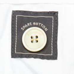 Pre Owned Salvatore Ferragamo Blue Striped Cotton Straight Leg Pants L