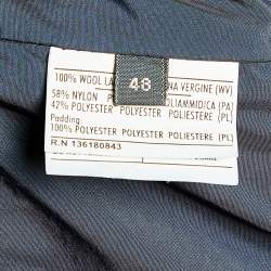 Pre Owned Salvatore Ferragamo Black Wool Zip Front Gilet M