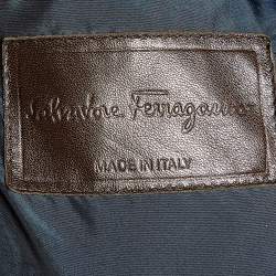 Pre Owned Salvatore Ferragamo Black Wool Zip Front Gilet M