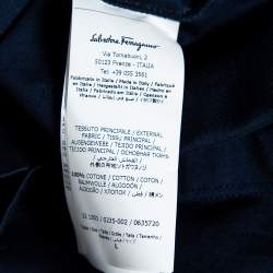 Pre Owned Salvatore Ferragamo Navy Blue Cotton Short Sleeve T-Shirt L