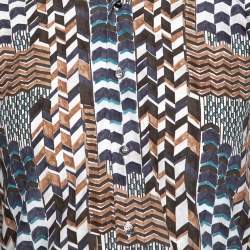 Pre Owned Salvatore Ferragamo Multicolor Printed Cotton Derby Fit Shirt S