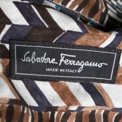 Pre Owned Salvatore Ferragamo Multicolor Printed Cotton Derby Fit Shirt S