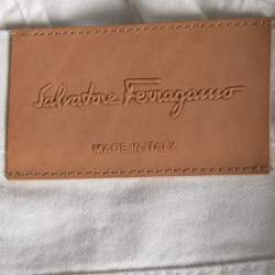 Pre Owned Salvatore Ferragamo White Denim Pants XXL