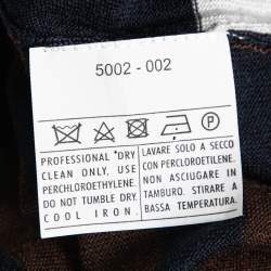 Pre Owned Salvatore Ferragamo Multicolor Striped Pattern Wool Knit Cardigan M