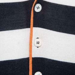 Pre Owned Salvatore Ferragamo Multicolor Striped Pattern Wool Knit Cardigan M