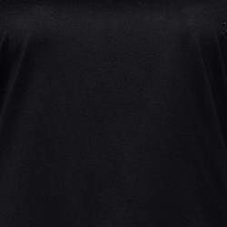 Pre Owned Salvatore Ferragamo Black Cotton Gancini Embroidered T-Shirt L