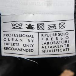 Pre Owned Salvatore Ferragamo Black Leather Ribbed Biker Jacket L 