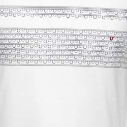 Pre Owned Salvatore Ferragamo White Cotton Logo Printed T-Shirt M