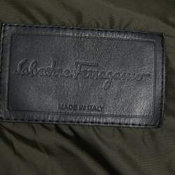 Salvatore Ferragamo Green Quilted Synthetic Sleeveless Jacket L