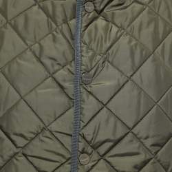 Salvatore Ferragamo Green Quilted Synthetic Sleeveless Jacket L