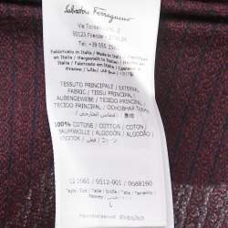 Salvatore Ferragamo Navy Blue Logo Patterned Cotton Polo T-Shirt L