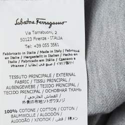 Pre Owned Salvatore Ferragamo Grey Cotton Pique Polo T-Shirt M