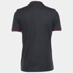 Pre Owned Salvatore Ferragamo Charcoal Grey Cotton Pique Polo T-Shirt M