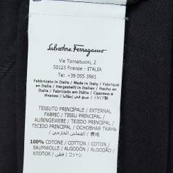 Pre Owned Salvatore Ferragamo Charcoal Grey Cotton Pique Polo T-Shirt M