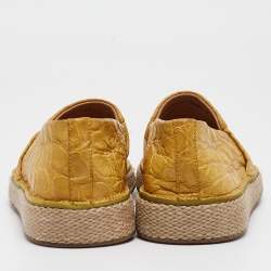 Salvatore Ferragamo Yellow Crocodile Lampedusa Espadrilles Size 41