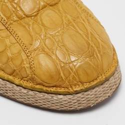 Salvatore Ferragamo Yellow Crocodile Lampedusa Espadrilles Size 41