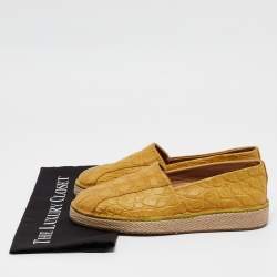 Salvatore Ferragamo Yellow Crocodile Lampedusa Espadrilles Size 41