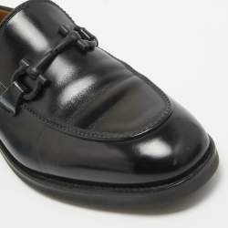 Salvatore Ferragamo Black Leather Gancini Bit Loafers Size 42
