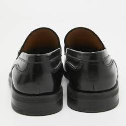 Salvatore Ferragamo Black Leather Gancini Bit Loafers Size 42