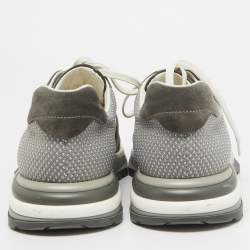 Salvatore Ferragamo Grey Suede and Canvas Brooklyn 2 Sneakers Size 44