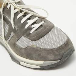 Salvatore Ferragamo Grey Suede and Canvas Brooklyn 2 Sneakers Size 44