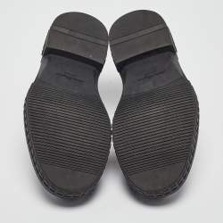 Pre Owned Salvatore Ferragamo Black Leather Lace Up Derby Size 41