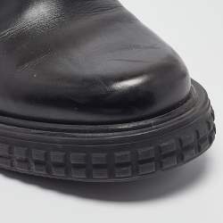 Pre Owned Salvatore Ferragamo Black Leather Lace Up Derby Size 41