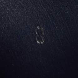 مملوكة مسبقًا Salvatore Ferragamo Navy Blue Leather Slip On Loafers Size 42