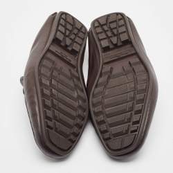 Pre Owned Salvatore Ferragamo Brown Leather Gaiano Loafers Size 43