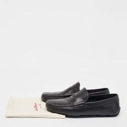 Pre Owned Salvatore Ferragamo Black Leather Slip On Loafers Size 42.5