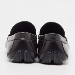 Pre Owned Salvatore Ferragamo Black Leather Slip On Loafers Size 42.5