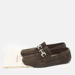مملوكة مسبقًا Salvatore Ferragamo Brown Suede Parigi Loafers Size 42