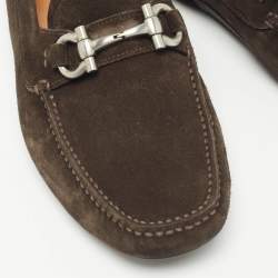 مملوكة مسبقًا Salvatore Ferragamo Brown Suede Parigi Loafers Size 42