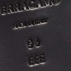 Pre Owned Salvatore Ferragamo Black Leather Fort Gancini Loafers Size 43.5